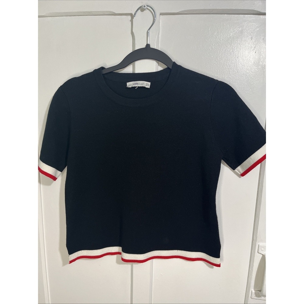 Women's ZARA Knit Top Size Medium Short Sleeve